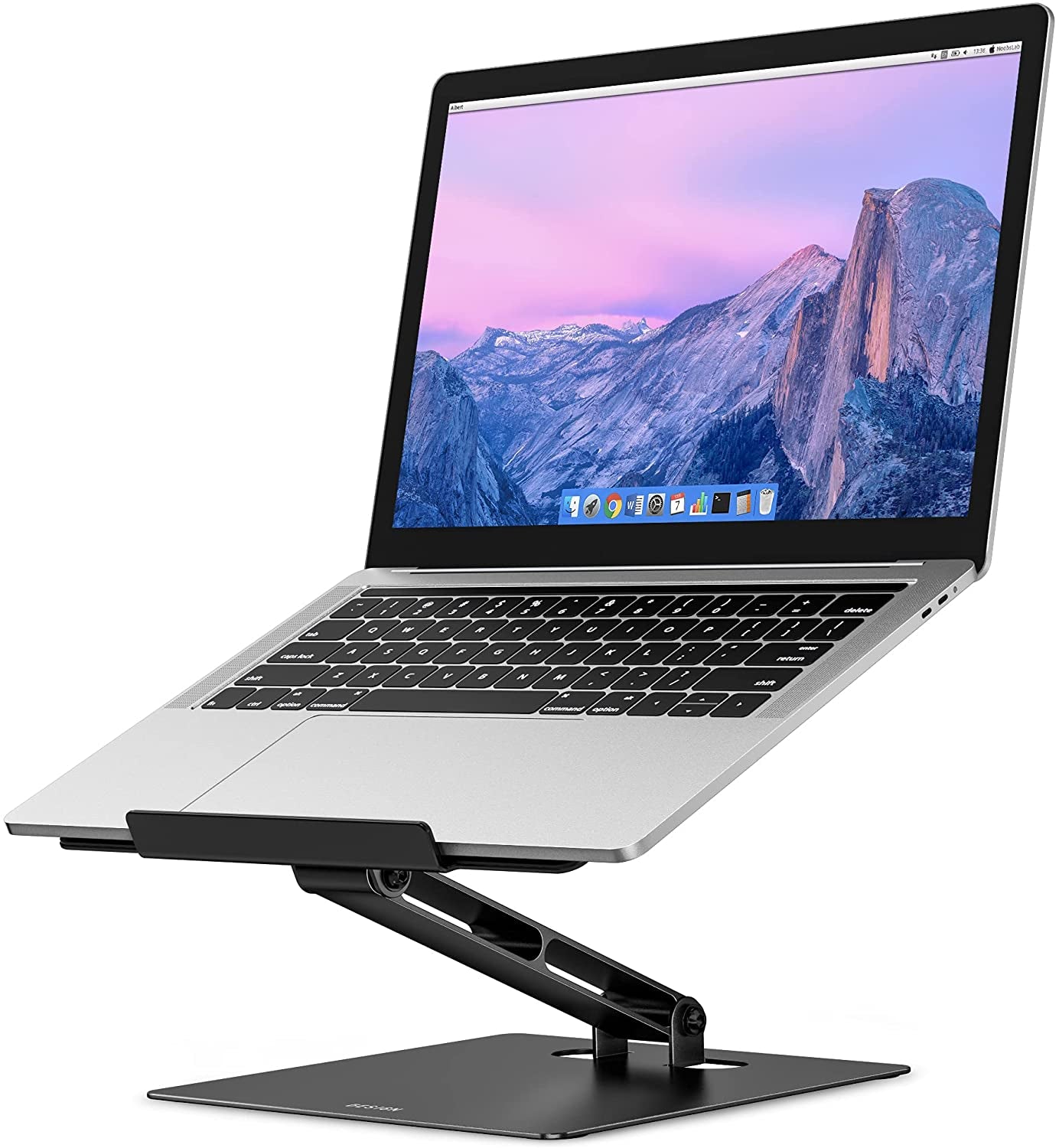 LSX5 Ergonomic Aluminum Laptop Stand - Adjustable Notebook Riser for 10-14" Devices, Compatible with MacBook Air, Pro, Dell, HP, Lenovo (Black)