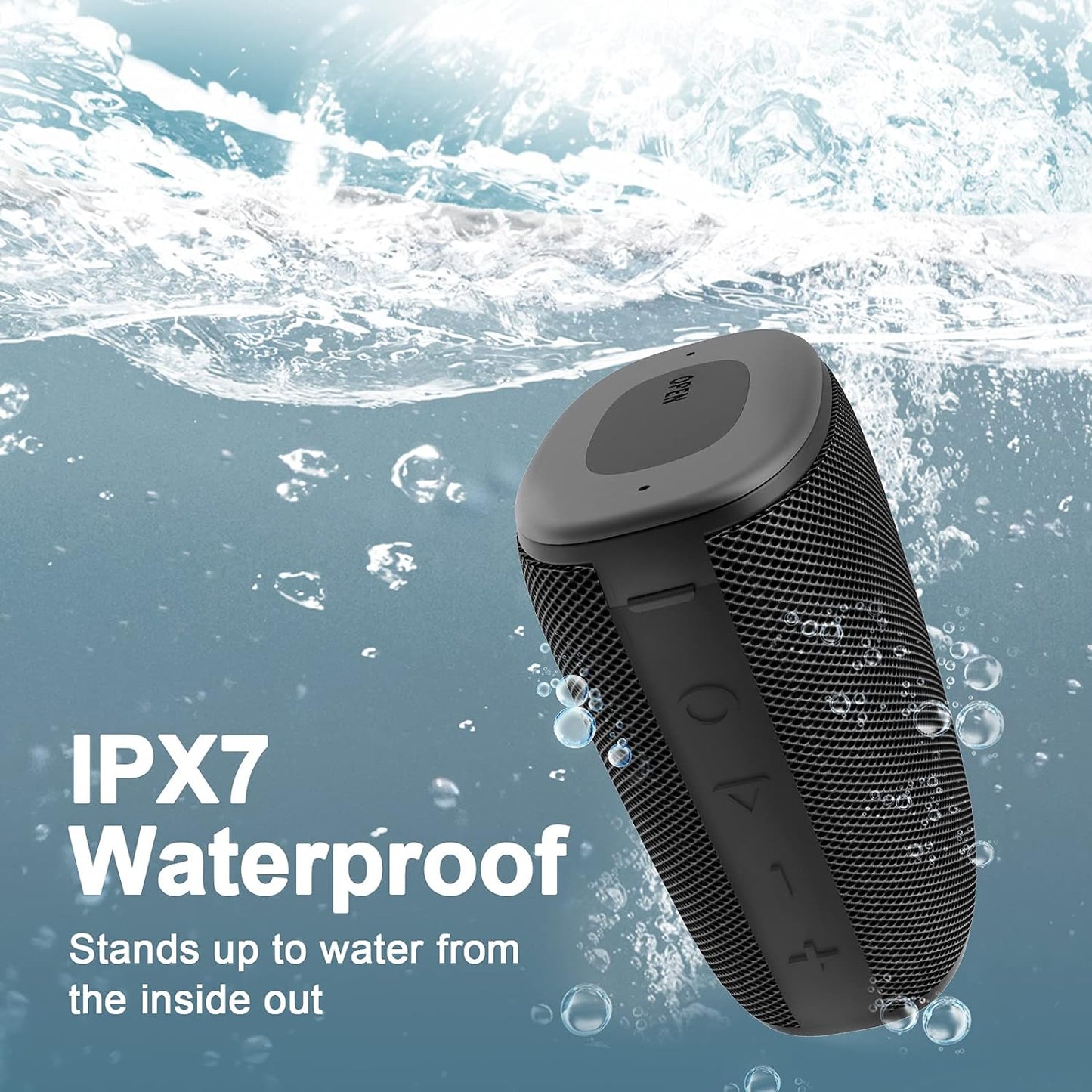 H3 Portable Bluetooth 5.0 Wireless Speaker with HD Stereo Sound, IPX7 Waterproof Rating, 15-Hour Playtime, USB-C Charging, and TWS Pairing for Home and Outdoor Use