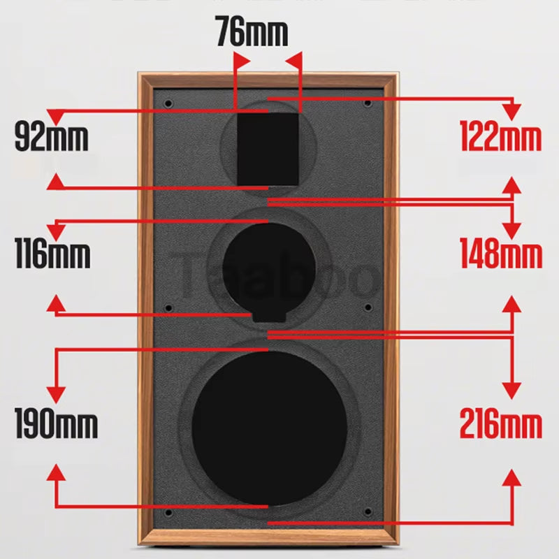8-Inch Three-Way Labyrinth Speaker Enclosure for Bookshelf and DIY Hi-Fi Audio Applications - Handmade Wooden Passive Speaker Box