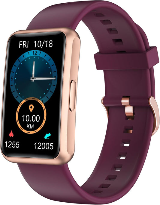 Fitness Tracker - No Bluetooth, No App, No Phone Required, Waterproof IP68 Fitness Watch for Men and Women with Full Touch Screen, Step and Calorie Counter, Sleep Tracker, and Alarm Clocks (Purple)