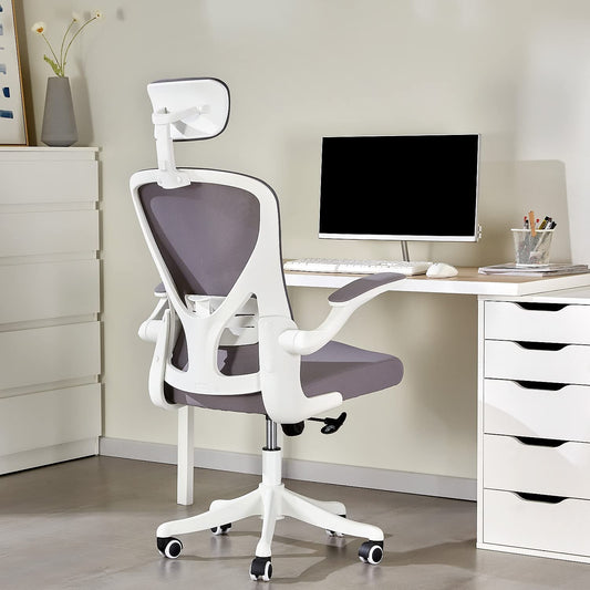 Dedeo Ergonomic High-Back Mesh Office Chair with Adjustable Lumbar Support and Headrest, Tilt Function, and Breathable Thick Seat Cushion