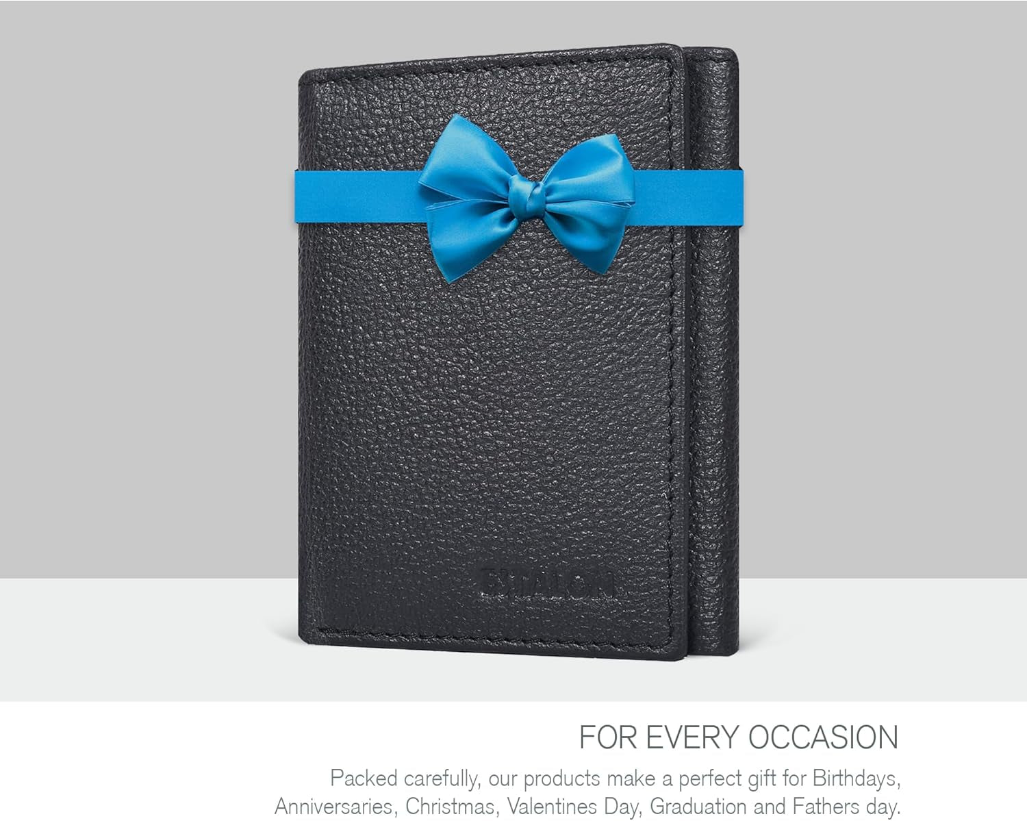 Men's Leather Trifold Wallet with RFID Blocking - Features 6 Card Slots, 2 Slip Pockets, and 1 Front ID Window - Minimalist Slim Design
