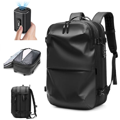Men's Travel Backpack with Vacuum Compression - 17-Inch Laptop Business Backpack with Large Capacity for School and Hiking