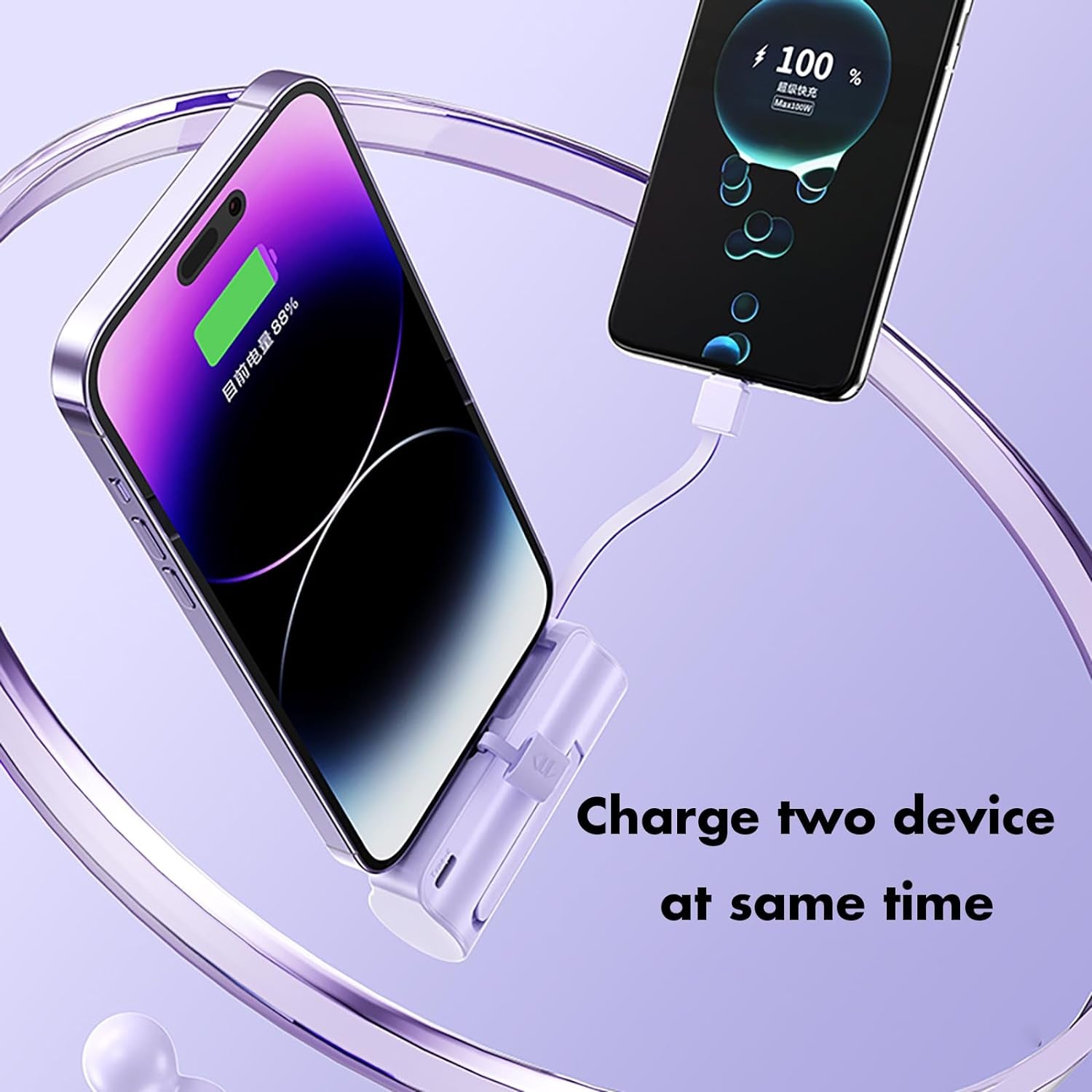 5500mAh Mini Portable Power Bank with Dual USB-C Ports and LCD Display, Compatible with iPhone 16/15 Series, Android Phones, Samsung, Moto, LG, and More
