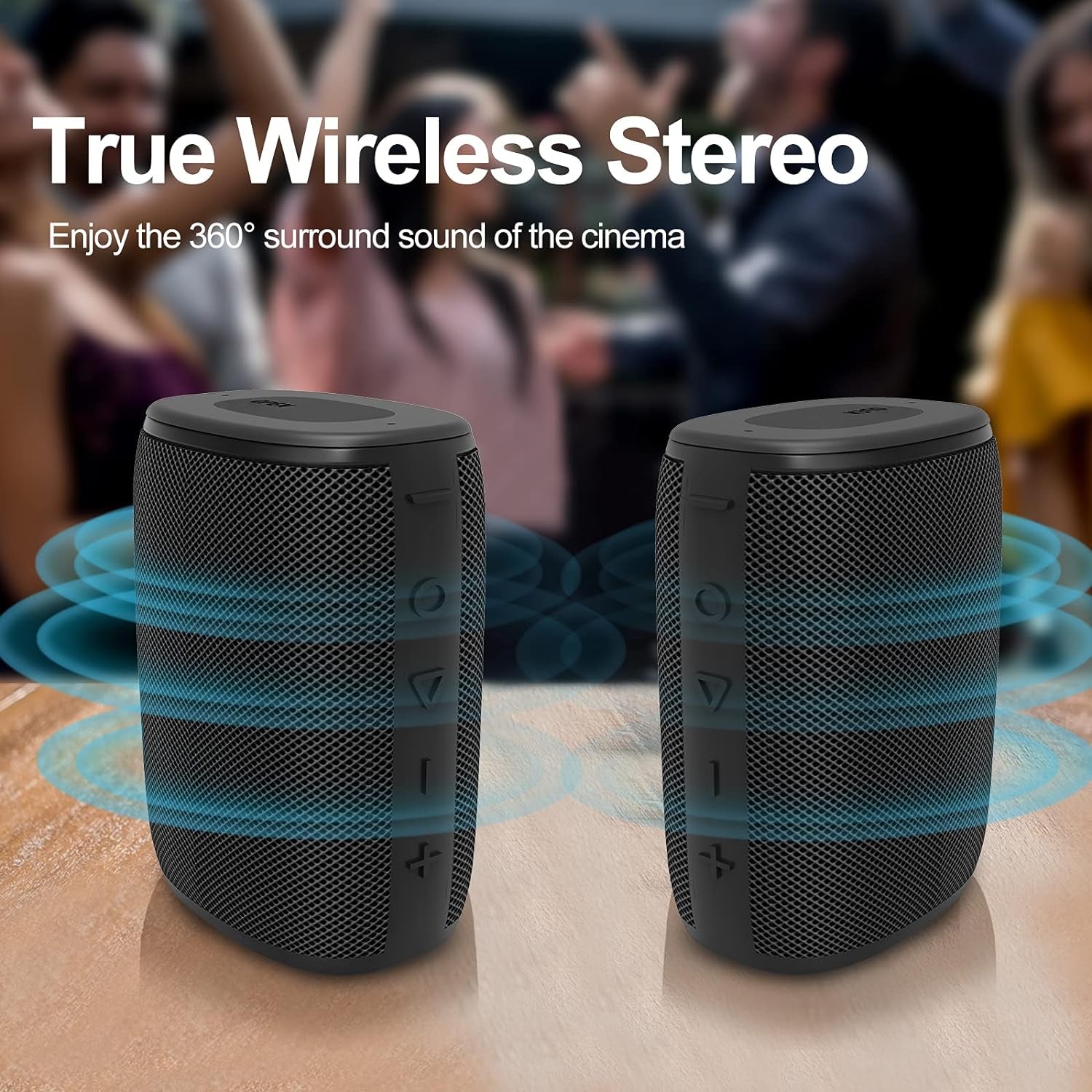 H3 Portable Bluetooth 5.0 Wireless Speaker with HD Stereo Sound, IPX7 Waterproof Rating, 15-Hour Playtime, USB-C Charging, and TWS Pairing for Home and Outdoor Use