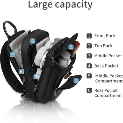 Sling Backpack Crossbody Rucksack for Men - Casual Daypack in Gray