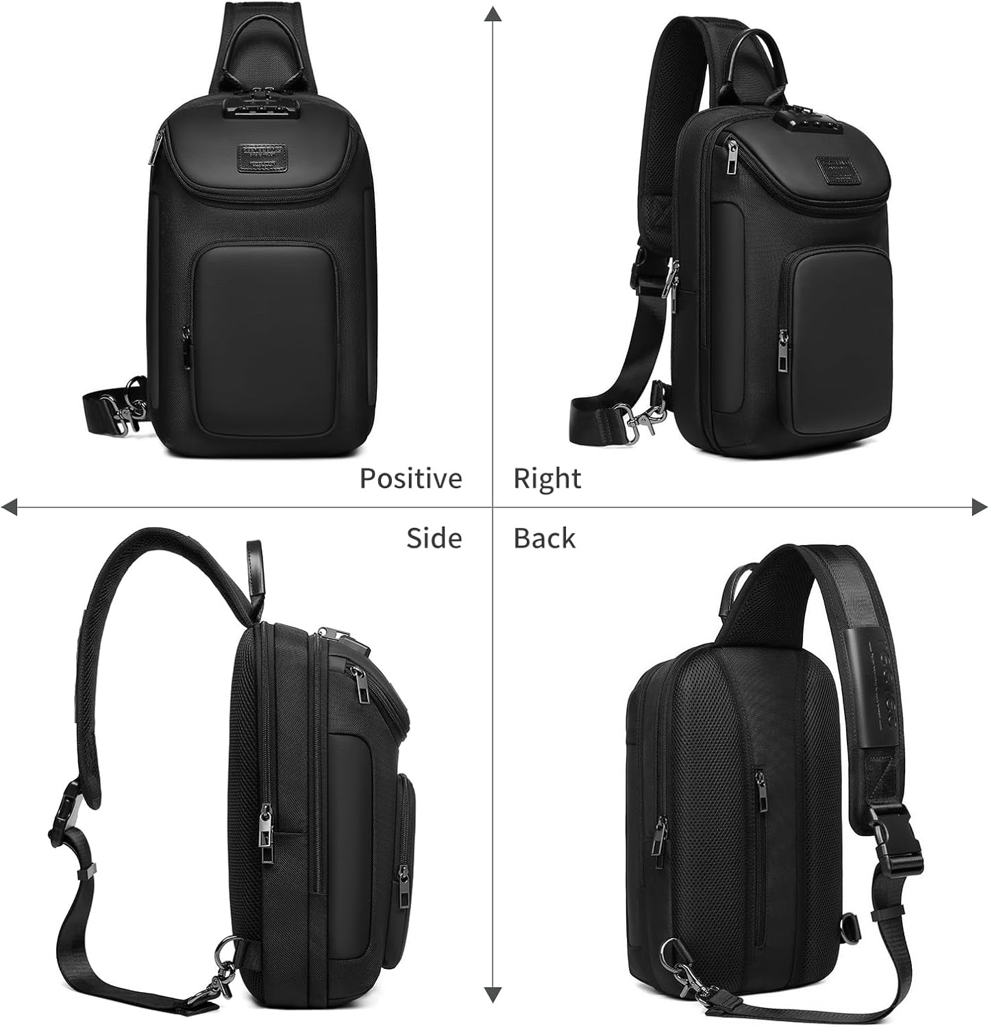 Sling Backpack Crossbody Rucksack for Men - Casual Daypack in Gray