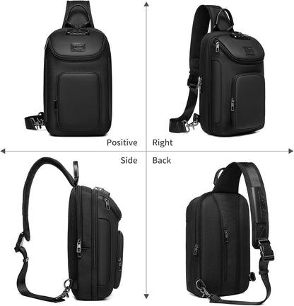 Sling Backpack Crossbody Rucksack for Men - Casual Daypack in Gray
