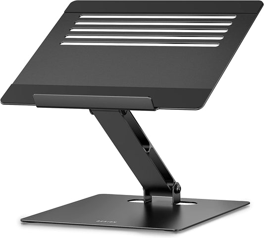 LSX5 Ergonomic Aluminum Laptop Stand - Adjustable Notebook Riser for 10-14" Devices, Compatible with MacBook Air, Pro, Dell, HP, Lenovo (Black)