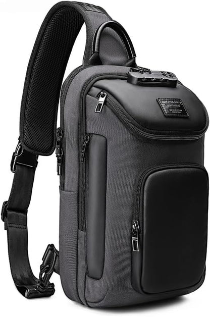 Sling Backpack Crossbody Rucksack for Men - Casual Daypack in Gray