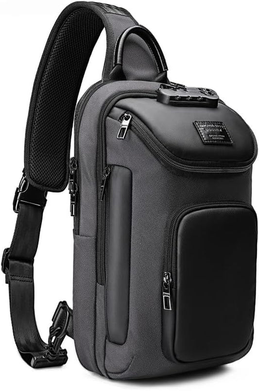 Sling Backpack Crossbody Rucksack for Men - Casual Daypack in Gray