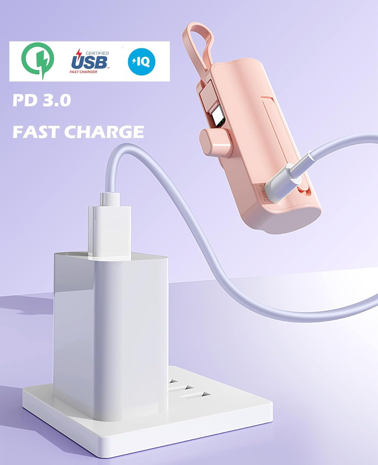 5500mAh Mini Portable Power Bank with Dual USB-C Ports and LCD Display, Compatible with iPhone 16/15 Series, Android Phones, Samsung, Moto, LG, and More