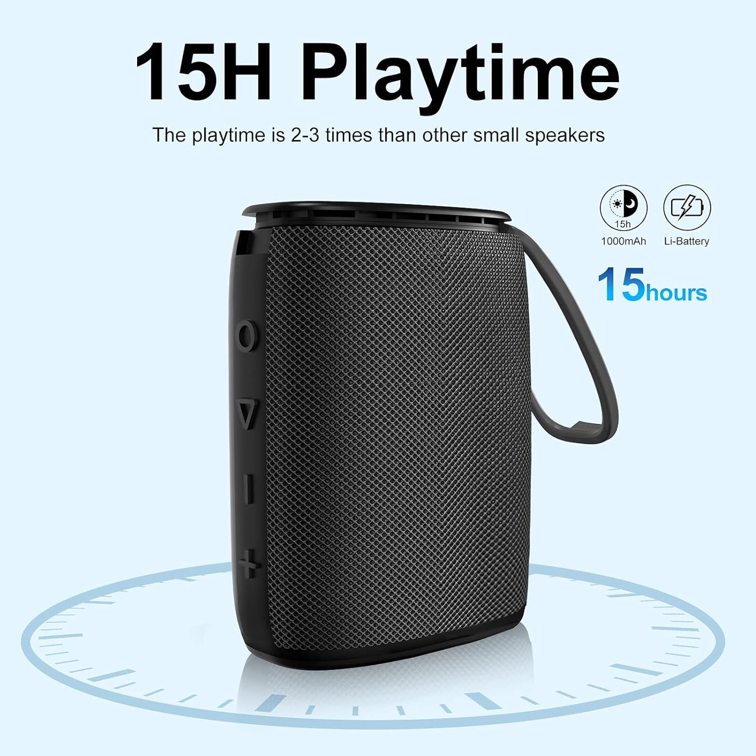 H3 Portable Bluetooth 5.0 Wireless Speaker with HD Stereo Sound, IPX7 Waterproof Rating, 15-Hour Playtime, USB-C Charging, and TWS Pairing for Home and Outdoor Use